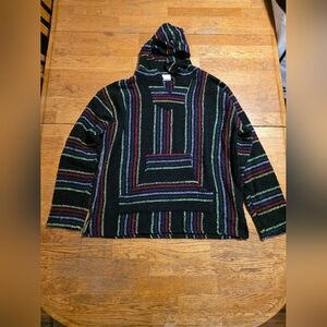 Mexican Baja Boho Hippie Surf Pulllover Hoodie.